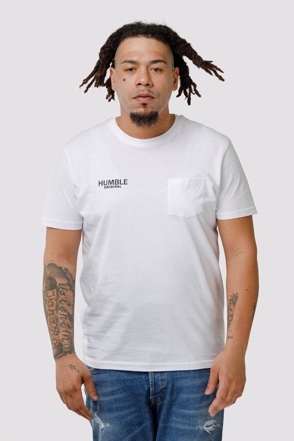 Weißes Humble Original T-Shirt mit Tasche